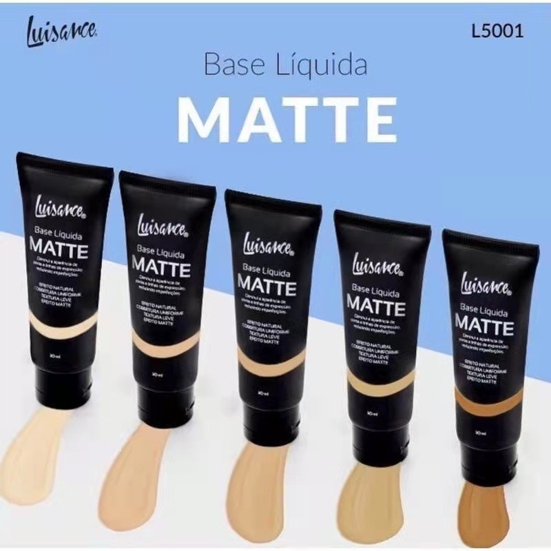 Base Corretivo Matte Líquida Luisance Alta Cobertura L5001 Cores De 1 A 5