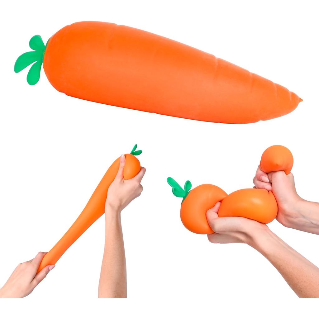 Cenoura Squishy Toymendous – Vegetal Jumbo De 11.5 Polegadas | Brinquedo Gigante Para Alívio Do Estresse Fidget Sensory