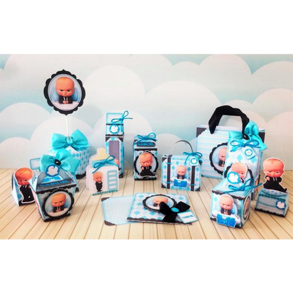 Caixinhas personalizadas, milk, cone e sushi, lembrancinhas, decoração Kit de festa aniversário O Poderoso chefinho