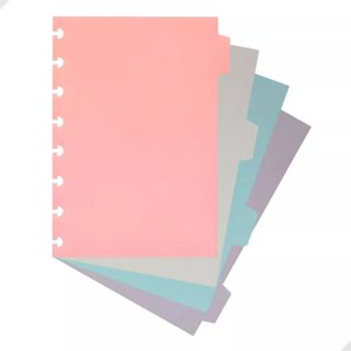4 Divisórias Para Fichário ou Caderno Inteligente A5 8 Disco Volta Aulas Colorido Material Escolar em Oferta na Shopee