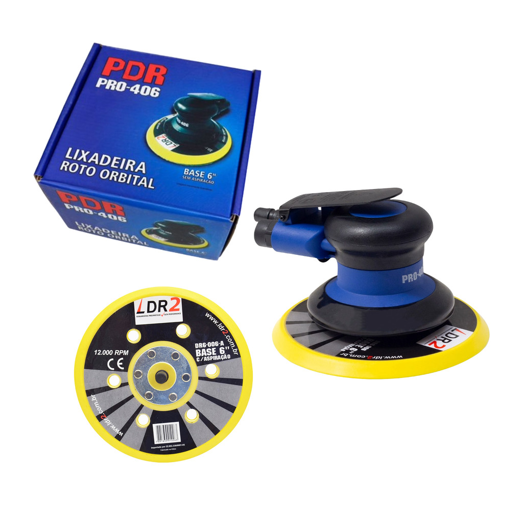 Lixadeira Roto Orbital Pneumática PRO-406 PDR + Base Reserva - PRO-406/DR6-006A