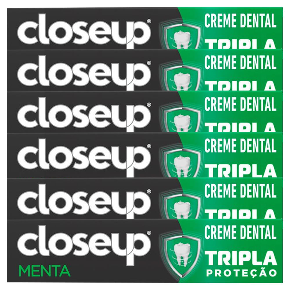 Kit Creme Dental Close Up Triple Menta 70g - 6 Unidades em Oferta na Shopee