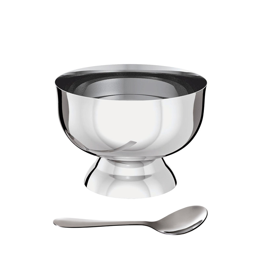 Kit 4 Taças Para Sobremesa De 200ml Com Colher Em Aço Inox EuroHome