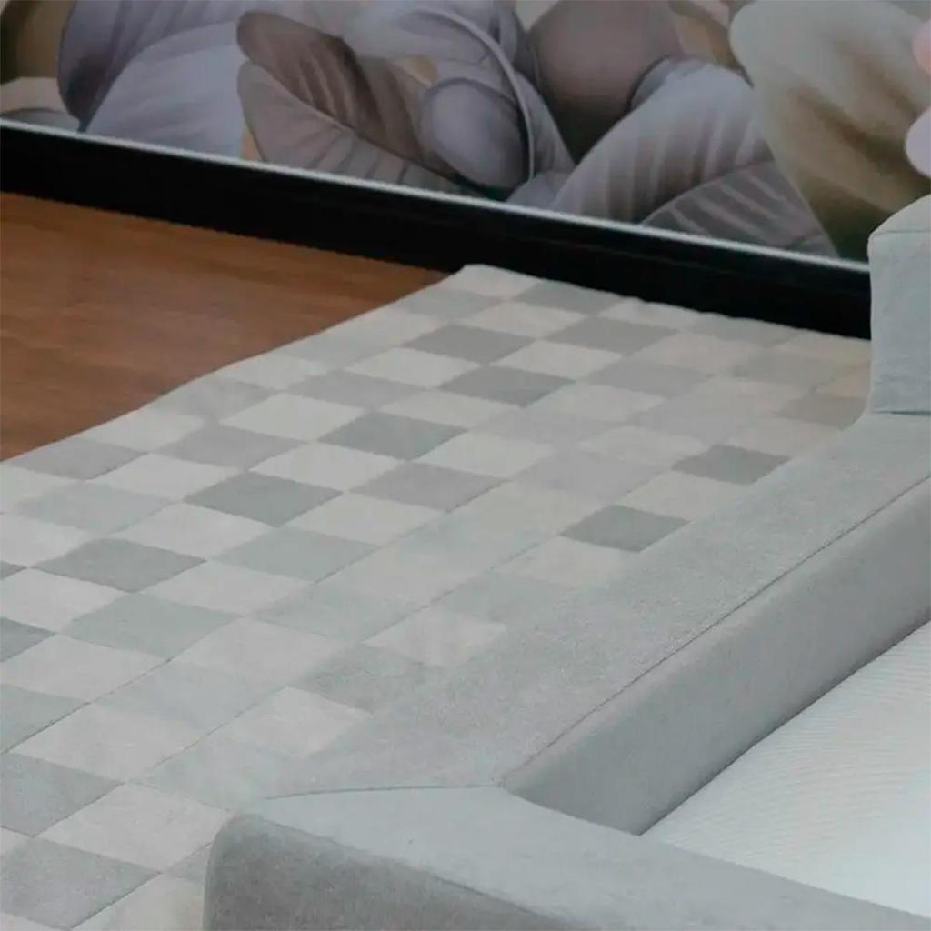 Tapete Infantil Mosaico Almofadado Para Quarto 218x100cm Cinza Keiko Colchões