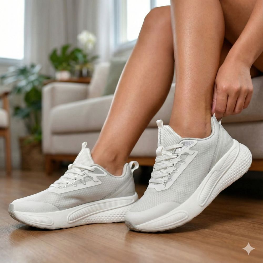 Tênis Feminino Via Marte Esportivo Jacquard Branco/Off White em Oferta na Shopee