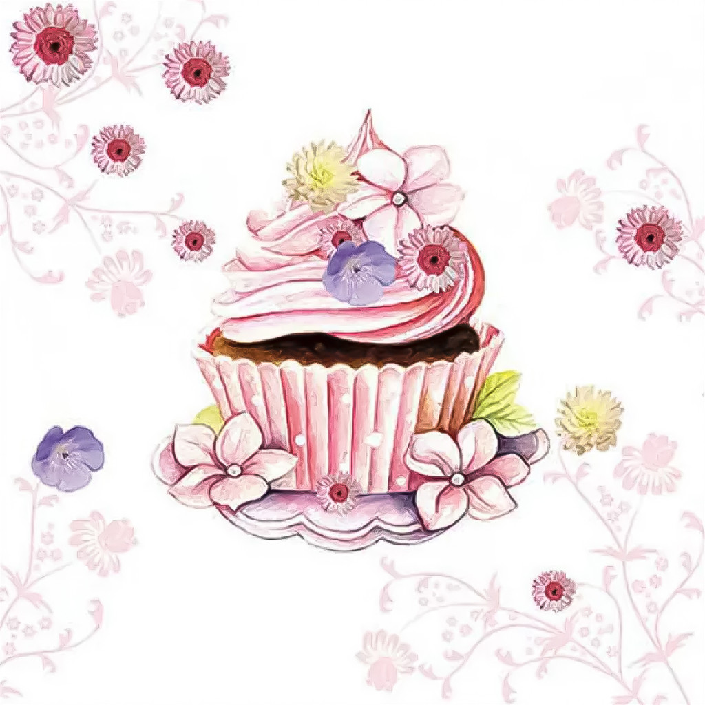 Guardanapo para Decoupage Ambiente 33x33cm com 2 Unidades - Bolinho Decorado