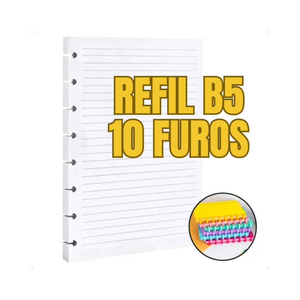 Kit 2 Refil De Folhas Pautadas Caderno B5 Discos (160 Folhas) Kit 2 Refil De Folhas Pautadas Caderno B5 Discos (160 Folhas)