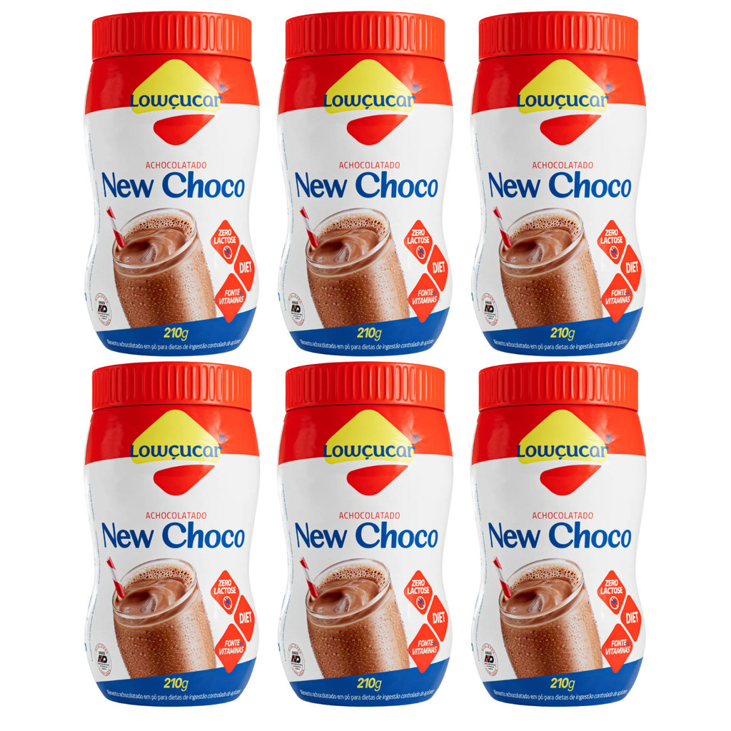 Kit com 6 Achocolatado Lowçucar New Choco 210g - Lightsweet
