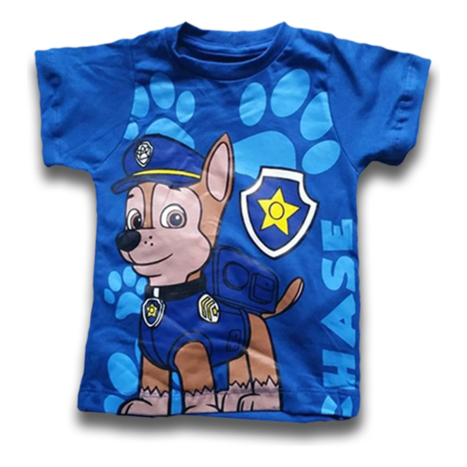 Camiseta Camisa Manga Curta Infantil Patrulha Canina Algodão