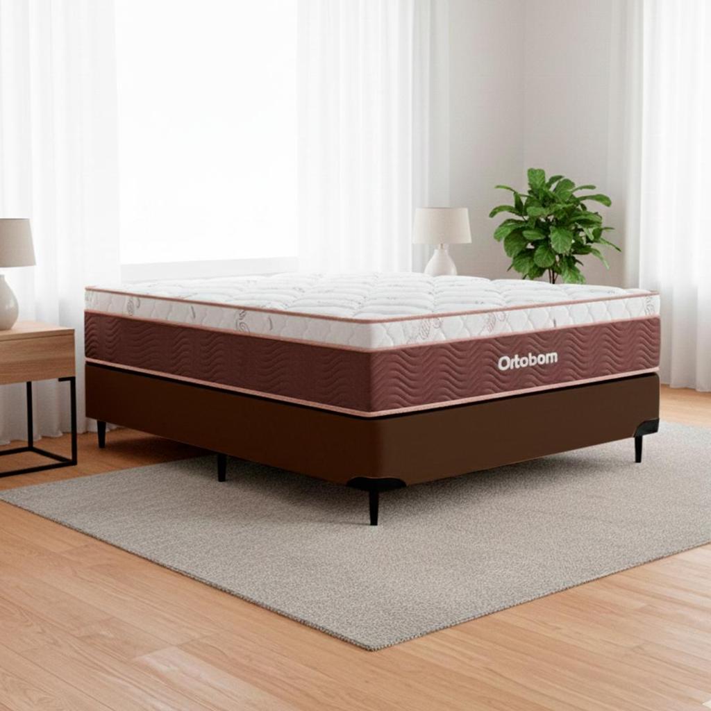 Cama box e Colchão Sleep King – Casal (138x188) - Ortobom