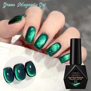 Quatro Lírio 10ml Verde Esmeralda Gel Magnético Esmalte Glitter Elegante E Nobre Grânulo …