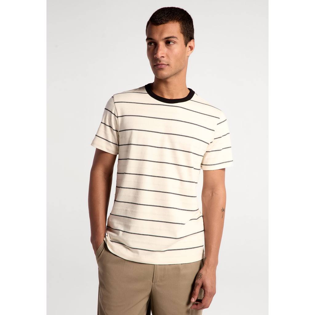 Camiseta Masculina Manga Curta Fio Tinto Listrada em Oferta na Shopee