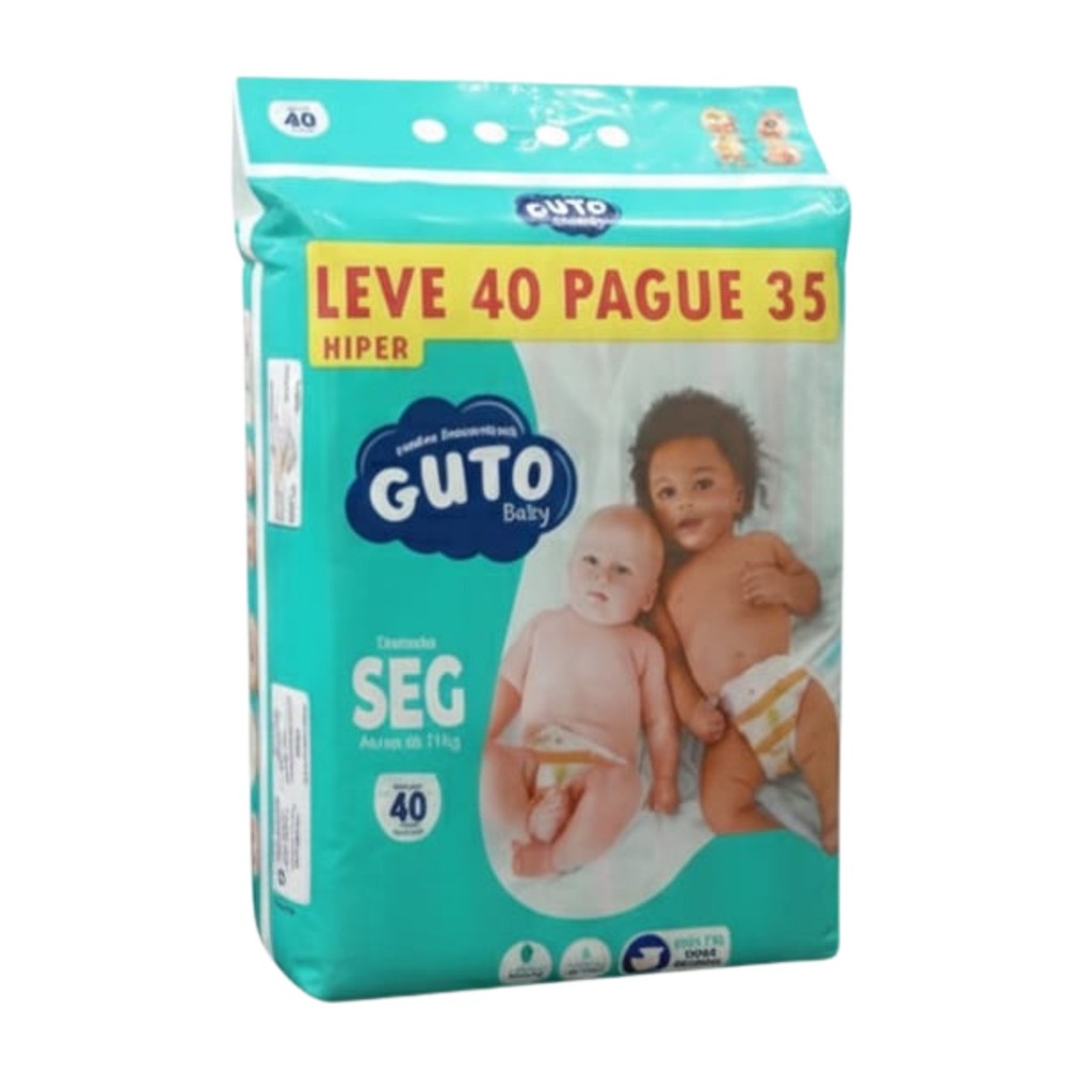 Fraldas Guto Baby Hiper Pacote Tamanho SEG- 40 Un  - Entrega Rápida