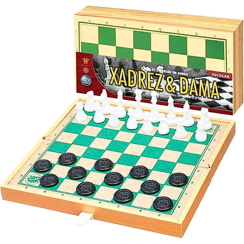 Jogo De Xadrez E Dama Escolar - Pais & Filhos