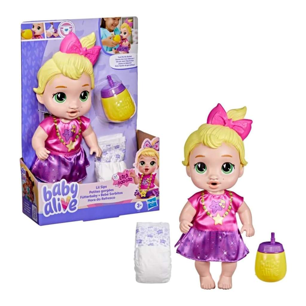 Boneca Baby Alive Hora do Refresco +3 anos Lala Googoo 28cm c/ Acessórios Hasbro - 19244