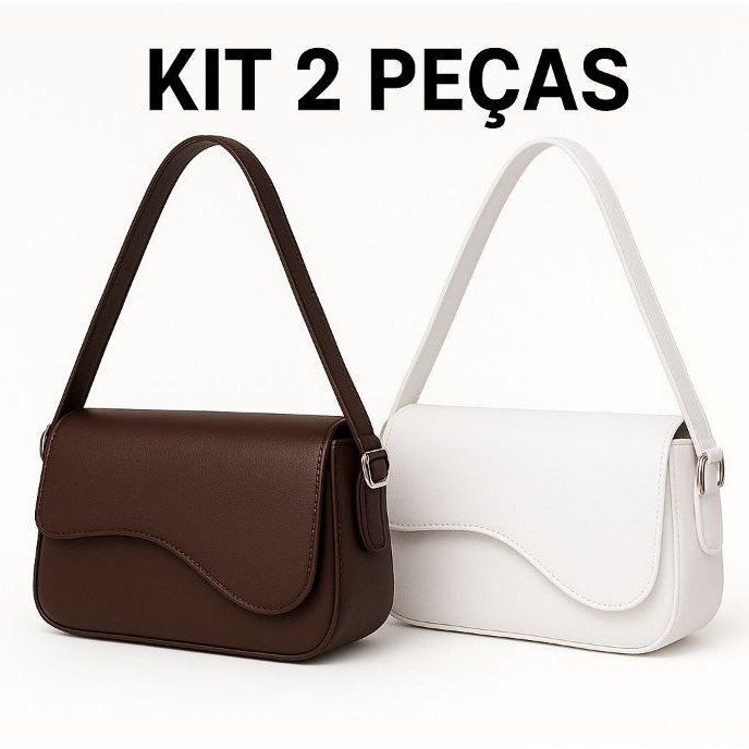 Kit Bolsa Feminina 2 Peças Elegância e Versatilidade em Dobro! em Oferta na Shopee