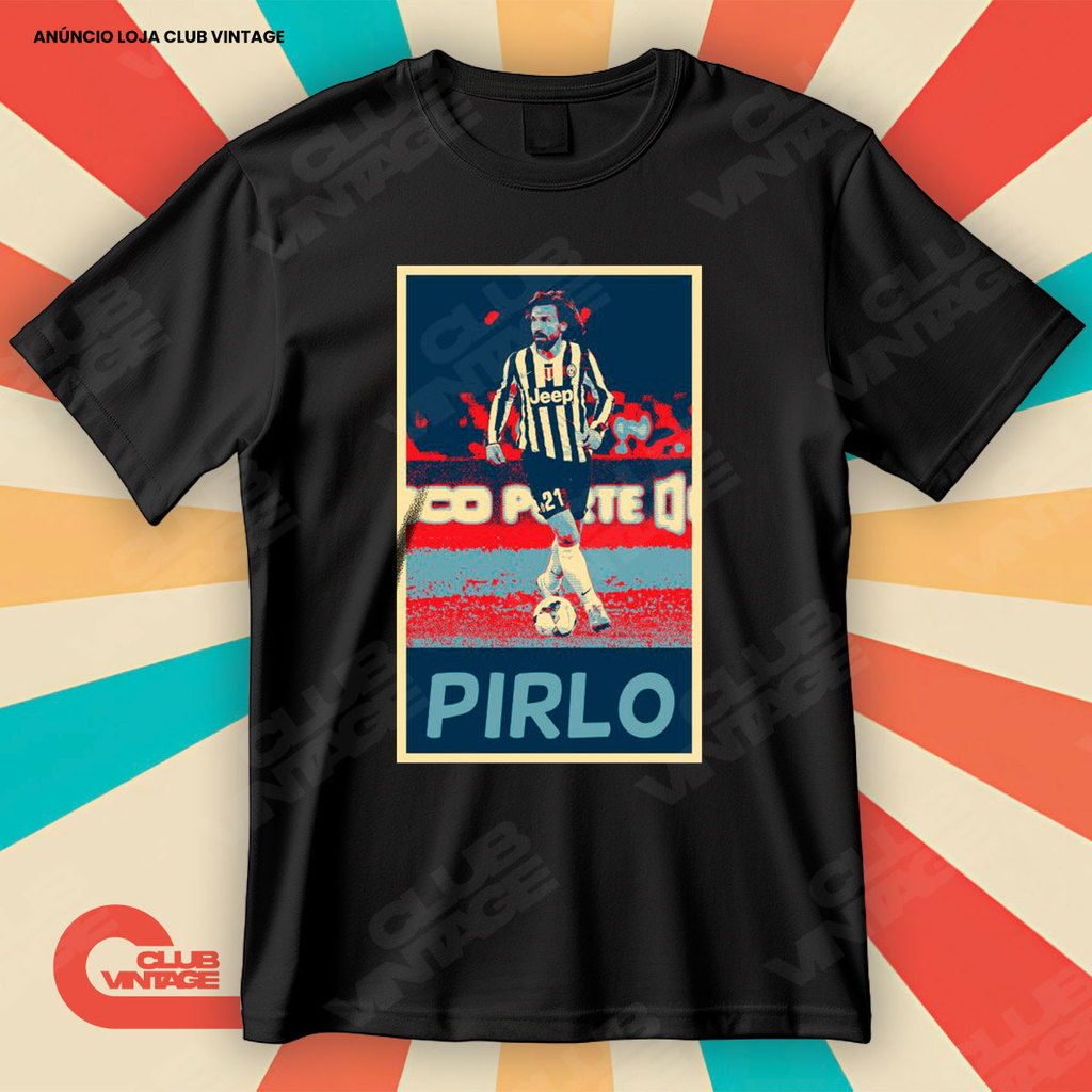 Camiseta Andrea Pirlo Jogador Histórico Lenda Blusa Camisa Futebol 100% Algodão