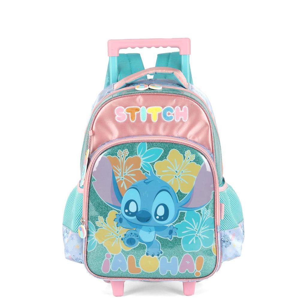 Mochila de Rodinhas Pequena Infantil de Costas Aloha Stitch em Oferta na Shopee