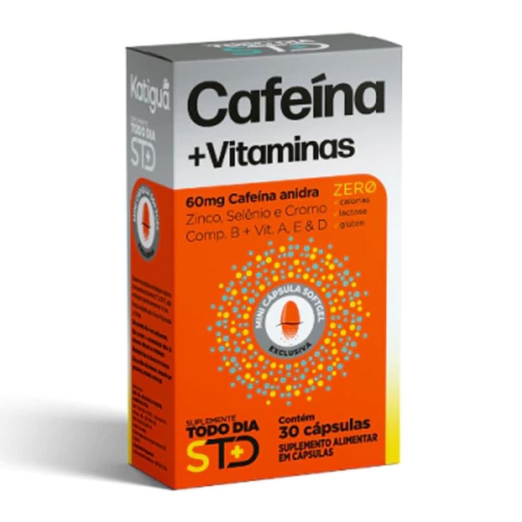 STD Cafeína + Vitaminas - 30 Cápsulas - Katiguá em Oferta na Shopee