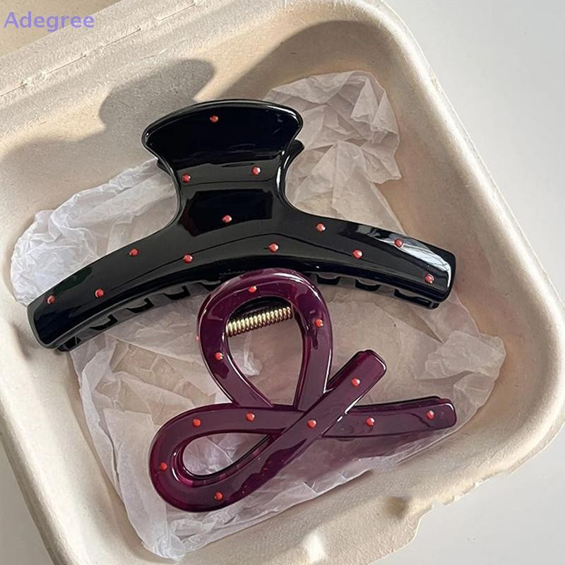 Adegree 2 Pçs/set Vintage ck Bolinhas Laço Vermelho Grampo De Cabelo Tubarão Garra Braçadeira Hairpin Barrette Coreano H
