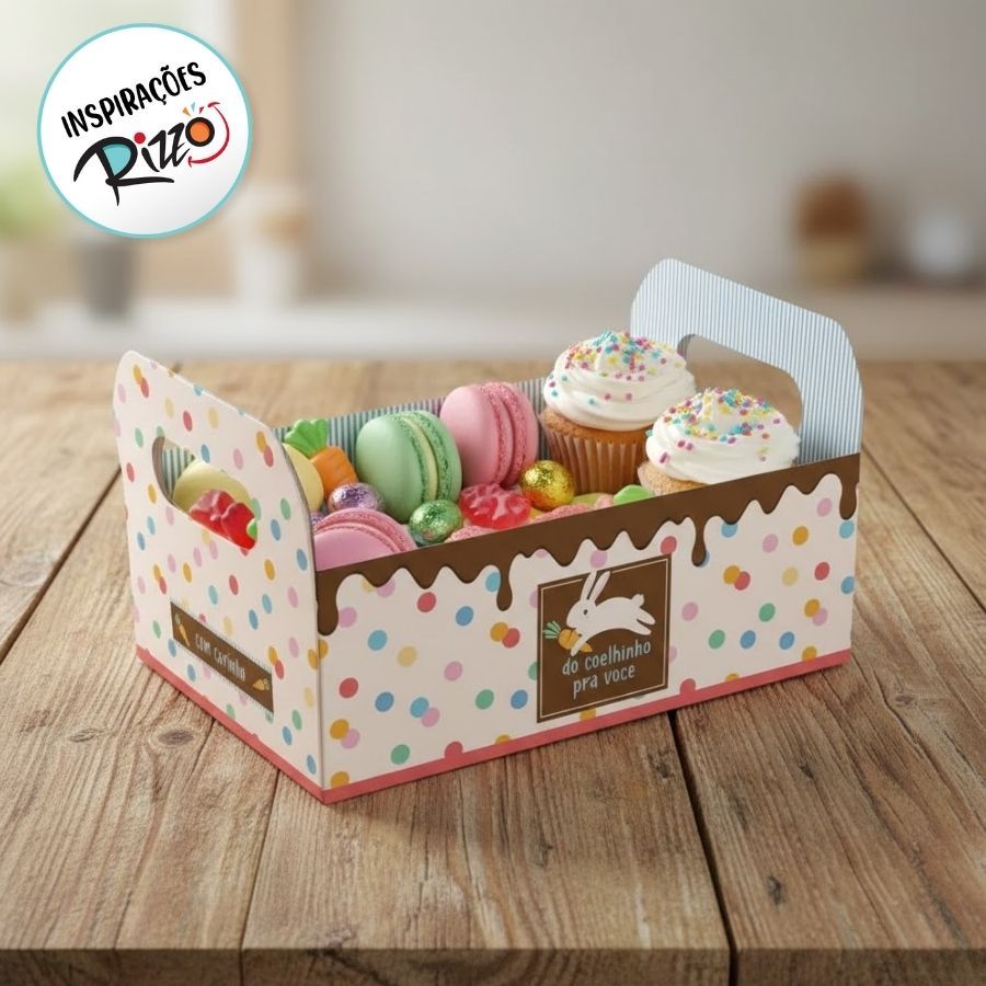 Caixote de Papel Cartão - Jump - Do Coelhinho Pra Você - 16x10,5x4,5cm - 1 unidade - Cromus - Rizzo