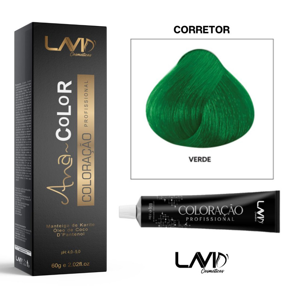 Corretor Profissional AnaColor verde 60g Lavid cosmeticos
