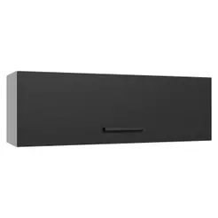 Armário Aéreo 100 cm 1 Porta Basculante Branco/Preto Agata Madesa