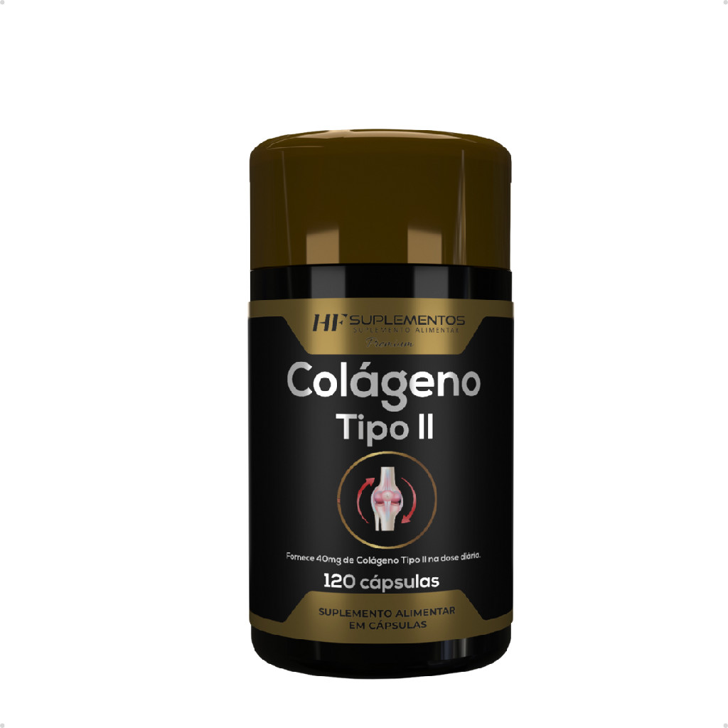 Colágeno Tipo II 120 cápsulas HF Suplementos – Suporte para articulações e mobilidade!