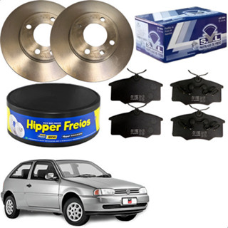 2 Discos Freio + Pastilhas Vw Gol Bola 1995 1996 1997 A 2000 em Oferta na Shopee