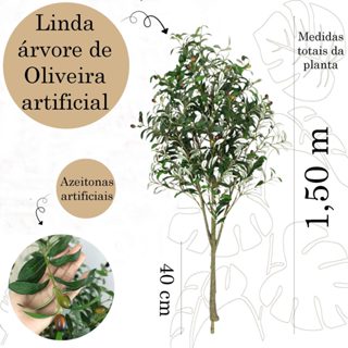 Oliveira Árvore Artificial Azeitona Toque Real Decoração em Oferta na Shopee