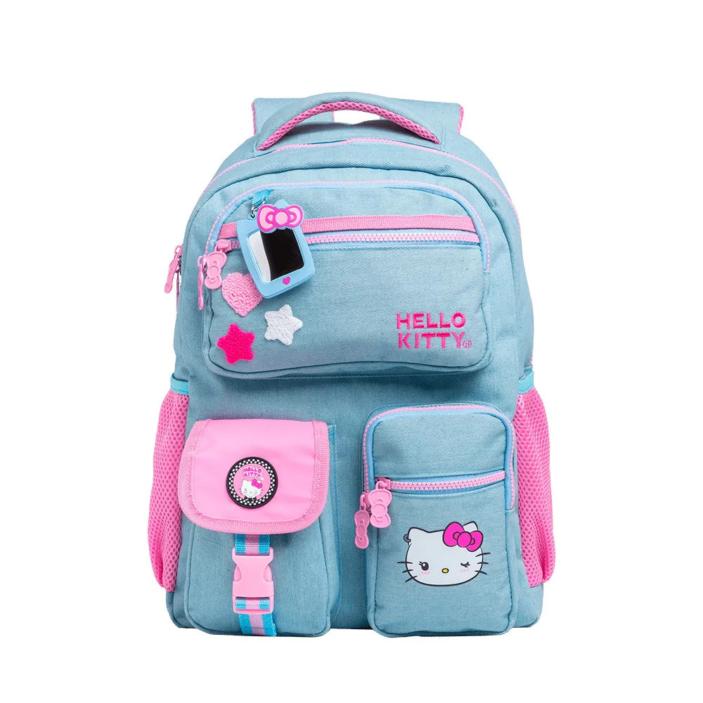 Mochila de Costa Escolar Hello Kitty Tween Jeans - Xeryus