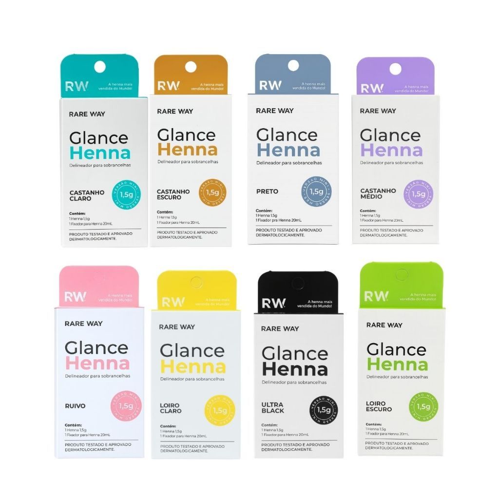 Henna Sobrancelha Glance Rare Way Todas As Cores Mini 1,5 G - Designer De Sobrancelhas