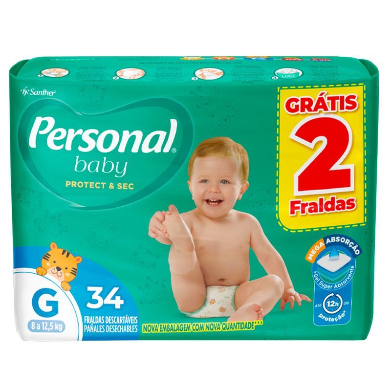 Fralda Personal Soft E Protect Mega G Com 34 Tiras