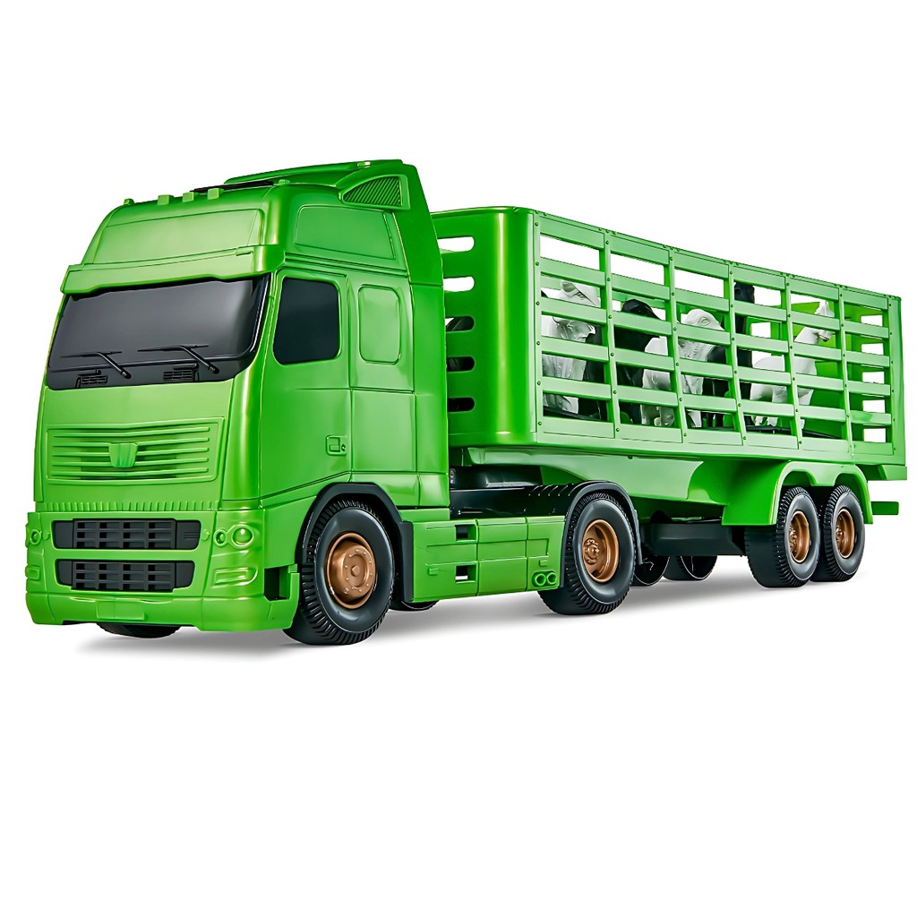 Caminhão Carreta Voyager Verde Carga Boiadeiro Cavalo Boi 1350 - Roma em Oferta na Shopee