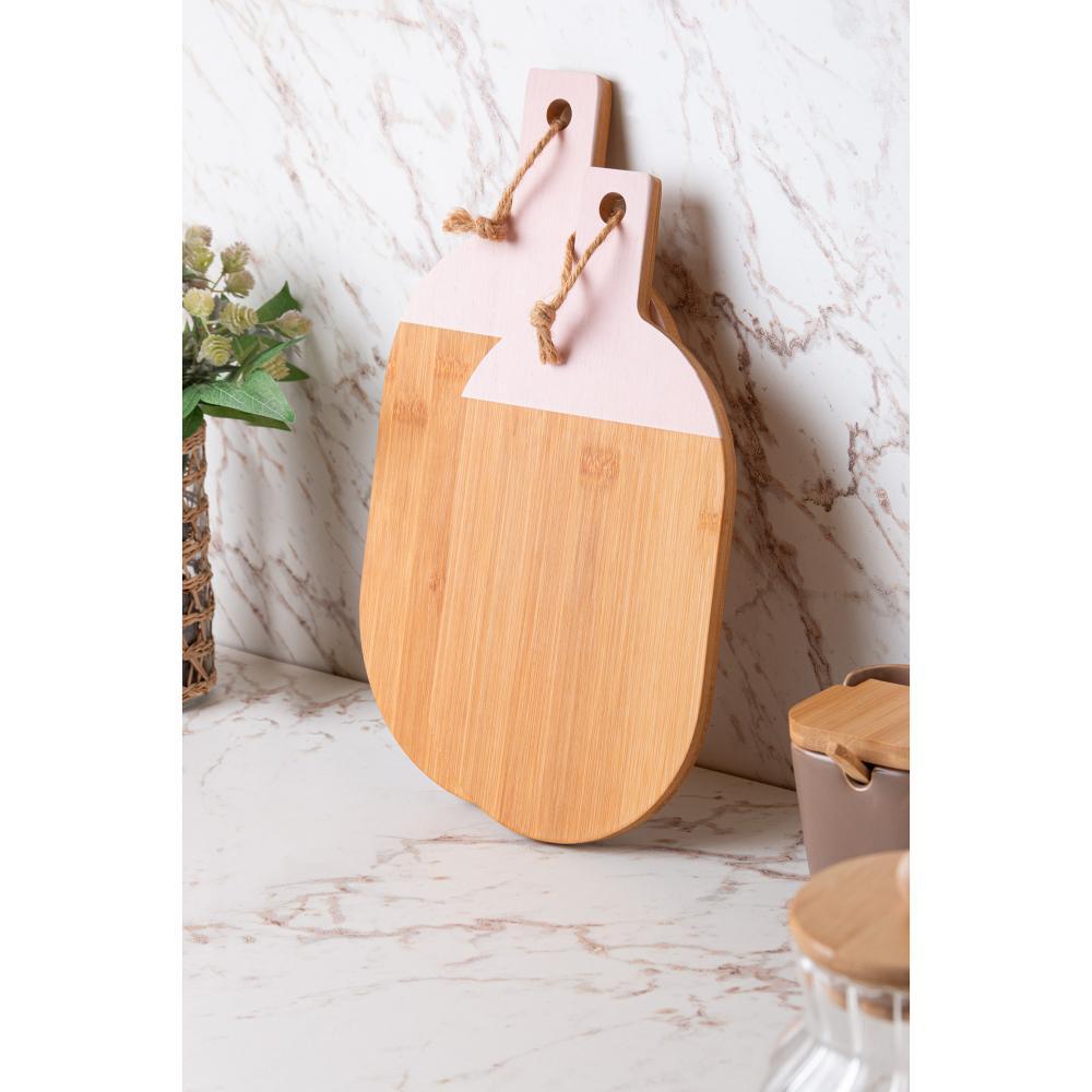 Tábua Corte Oval Cabo Lignora 15,5 x 31 x 1cm Rosa Bambu em Oferta na Shopee