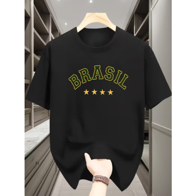 Camisa Camiseta Unissex Personalizada Do Brasil Copa T-shirt Lançamento 100% Algodão Promoção