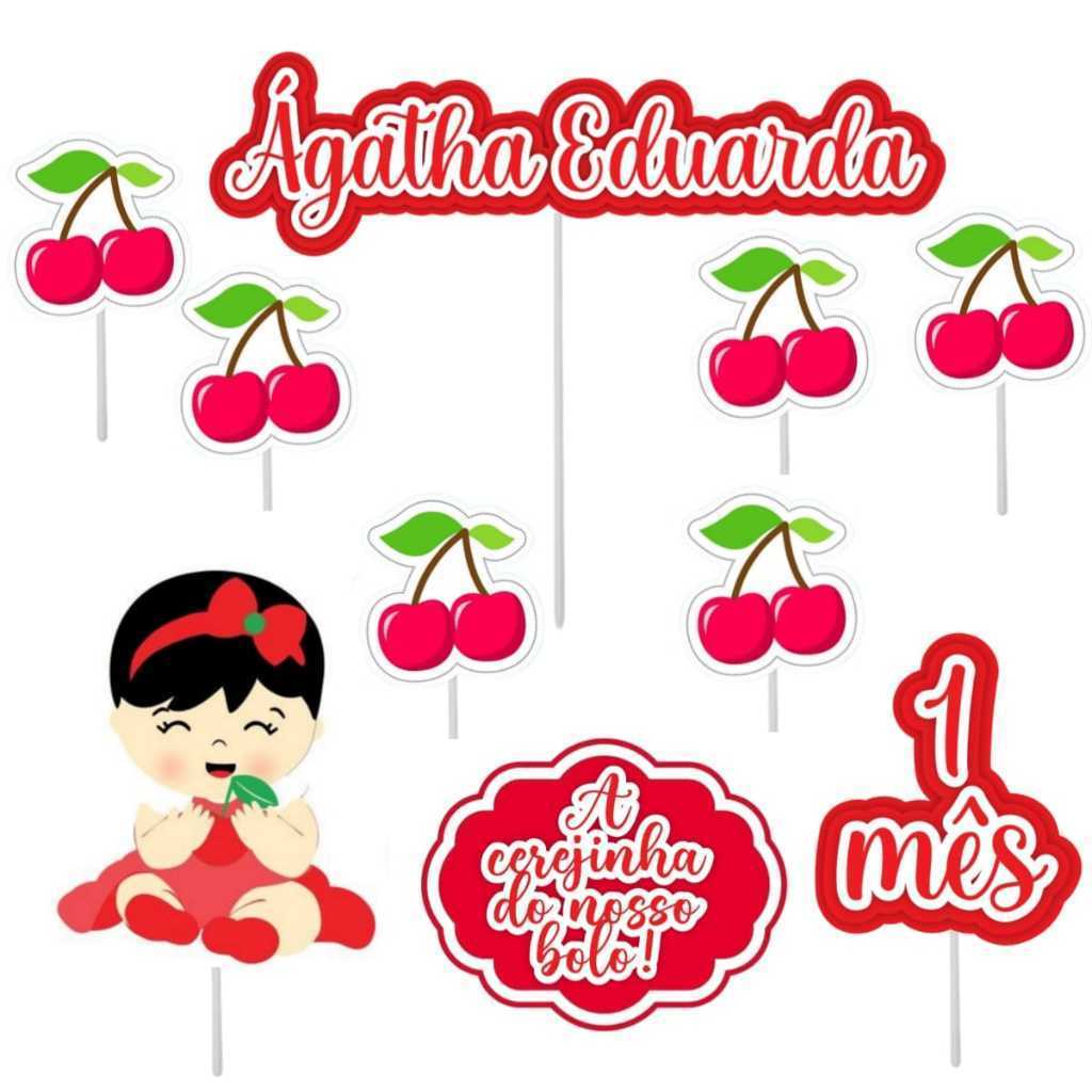 Topo Topper Decoração De Bolo Enfeite Cerjiinha Baby