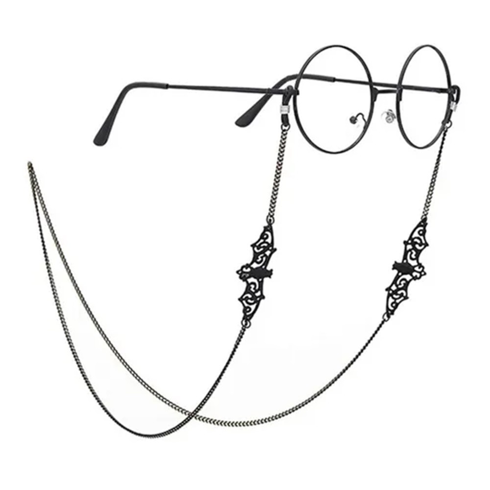 Cordão Corrente Segura Salva Óculos Morcego Preto