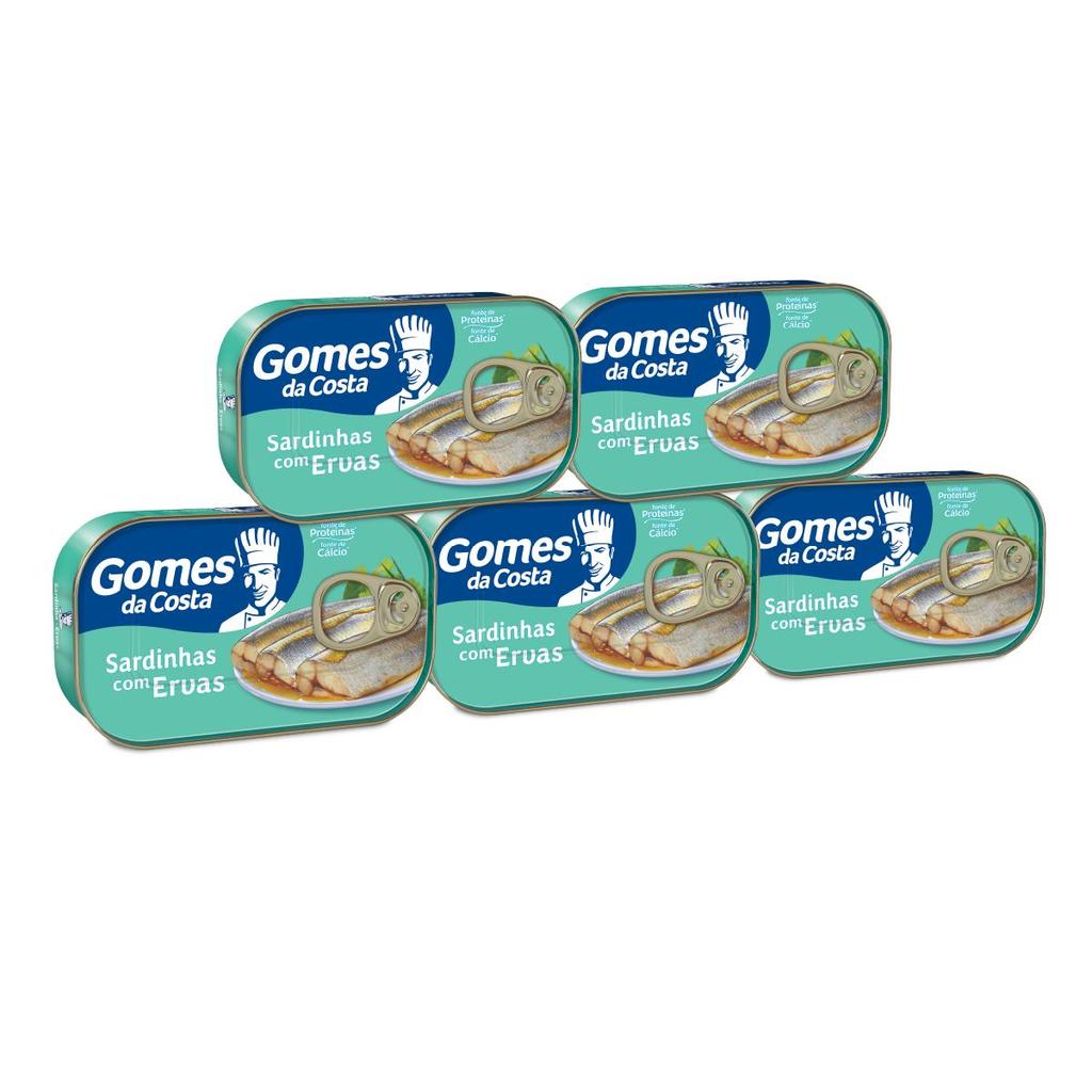Kit 5 UN - Sardinhas com Molho de Ervas - 125g - Gomes da Costa