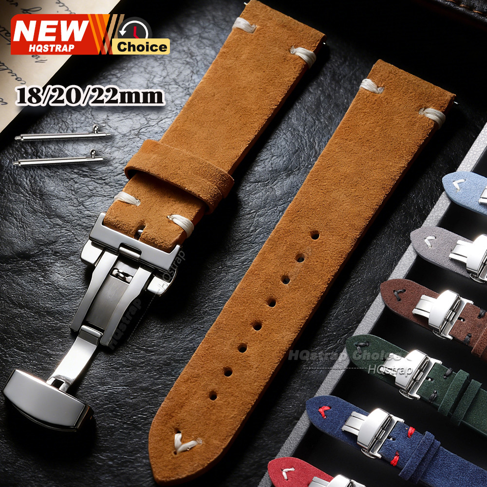 Nova Pulseira De Camurça Macia 18mm 20mm 22mm Fecho Borboleta Universal Bandas De Substituição Feminino Masculino Relógi