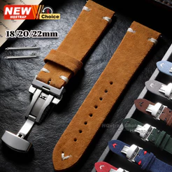 Nova Pulseira De Camurça Macia 18mm 20mm 22mm Fecho Borboleta Universal Bandas De Substituição Feminino Masculino Relógi