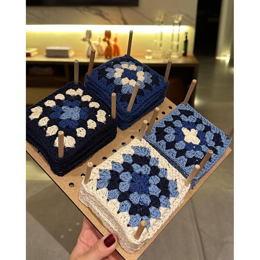 Placa Crochê Mdf 30 X 30cm Para Blocagem Tricô em Oferta na Shopee