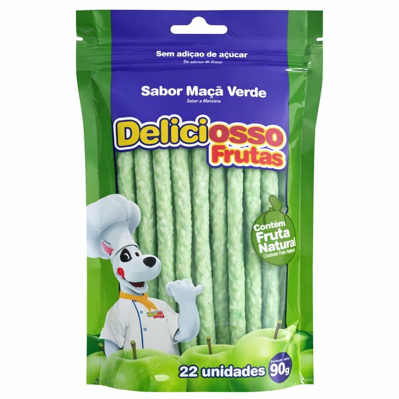 PETISCO OSSO FRUTAS MACA VERDE DELICIOSSO 90G