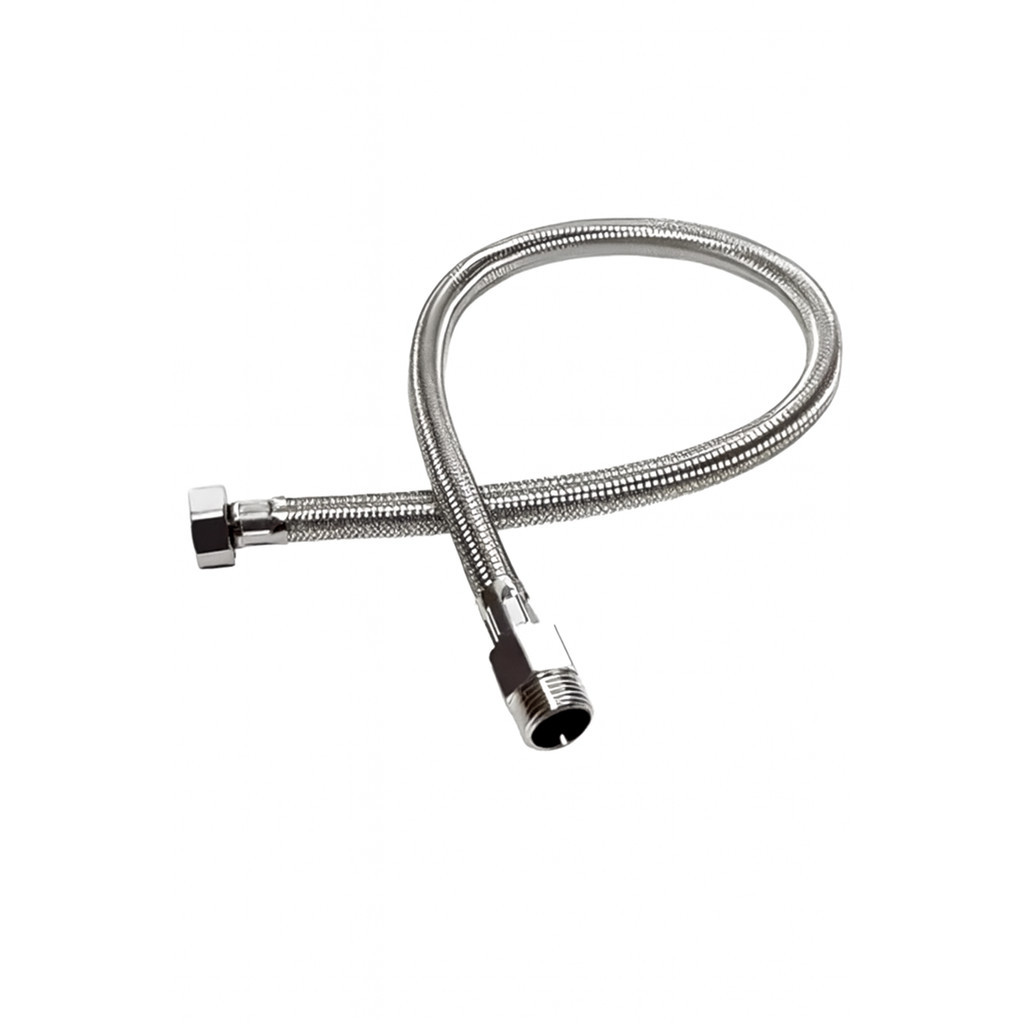 Kit 10 Engate Luxo 60 cm para Pia Flexível Inox com Chicote, Saída Macho e Fêmea, Rabicho – Água Quente e Fria