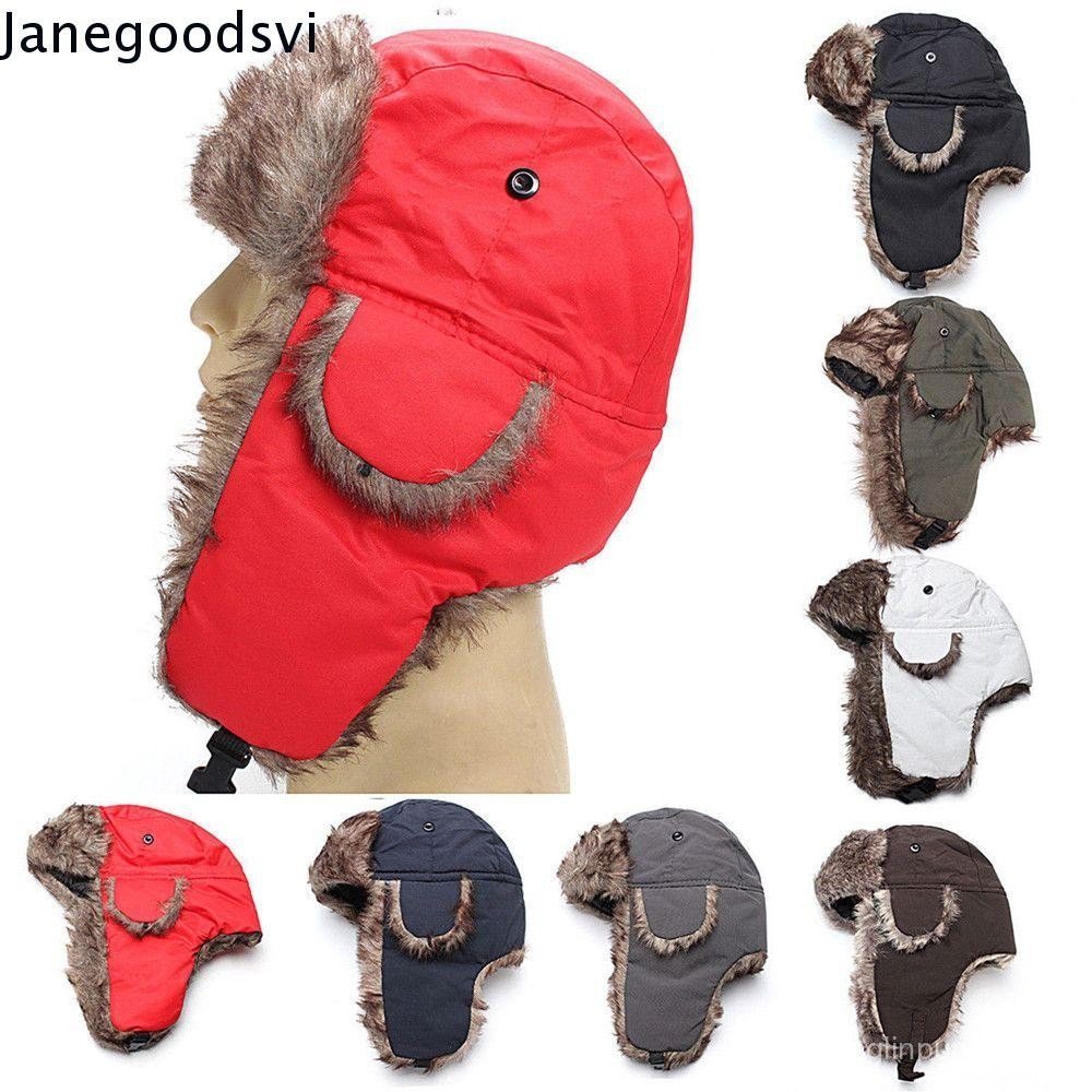 JANEGOODSVI Ushanka Touca Russa Gorro Aviador Frio Extremo Proteção Orelha Pelucia