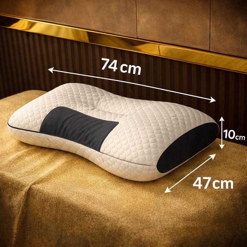 Travesseiro Ortopédico Cervical 74x48cm - Ergonômico Algodão Alívio Pescoço Coluna em Oferta na Shopee