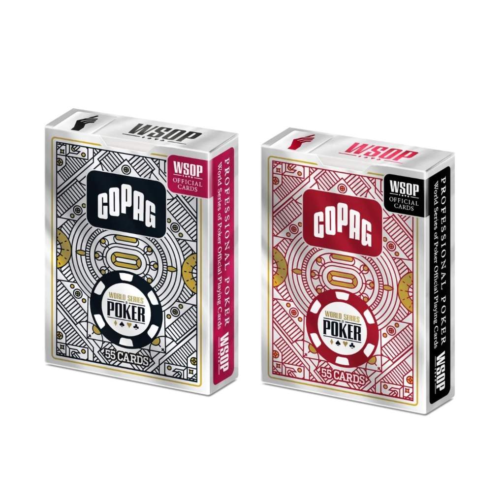 Kit 2 Peças Baralho WSOP Single Deck Verso Vermelho/Preto Copag - 35852