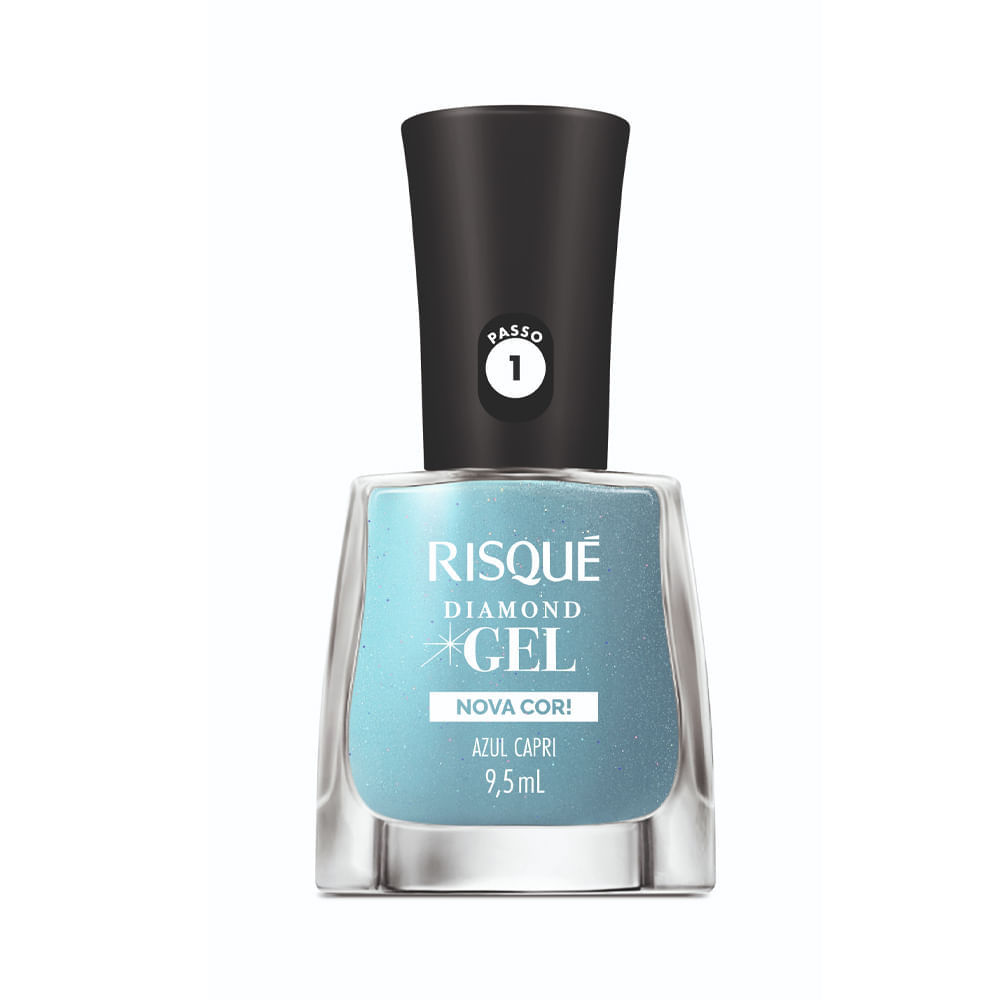 Esmalte Risqué Diamond Gel Azul Capri 9,5ml em Oferta na Shopee