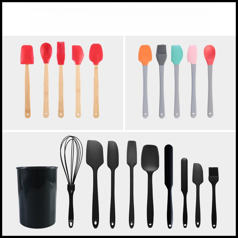 Utensílios de cozinha de Silicone conjunto de 5 peças utensílios de cozinha cozinhar colher de cozimento série espátula
