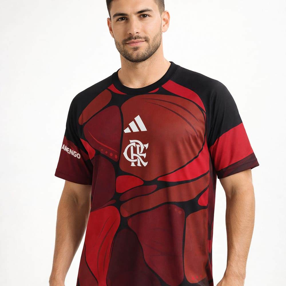 Camisa Flamengo Pré Jogo Adidas 2026 Vermelha/Preta